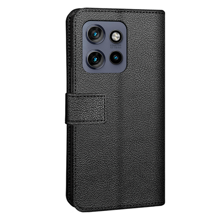 Classic Wallet Case - Motorola Edge 50 Neo - PU leather Book Case - Black