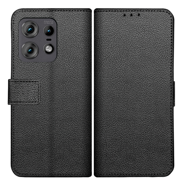 Classic Wallet Case - Motorola Edge 50 Pro - PU leather Book Case - Black