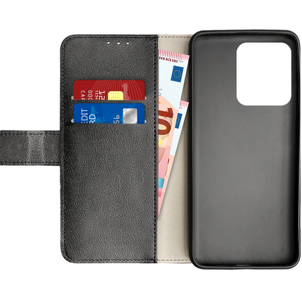 Classic Wallet Case - Motorola Edge 50 Pro - PU leather Book Case - Black