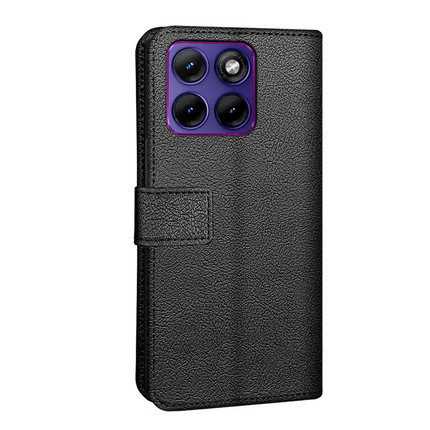 Classic Wallet Case - Motorola Edge 70 Fusion - PU leather Book Case - Black