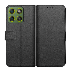 Classic Wallet Case - Motorola Edge 70 - PU leather Book Case - Black