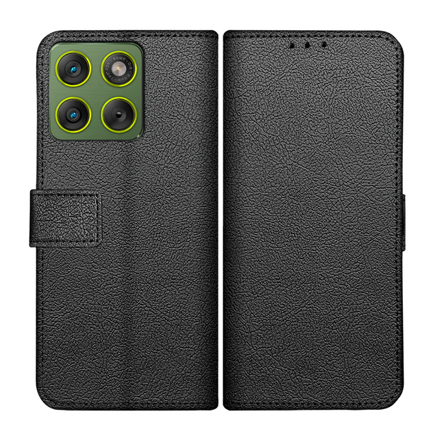 Classic Wallet Case - Motorola Edge 70 - PU leather Book Case - Black