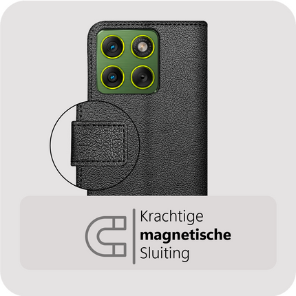 Classic Wallet Case - Motorola Edge 70 - PU leather Book Case - Black