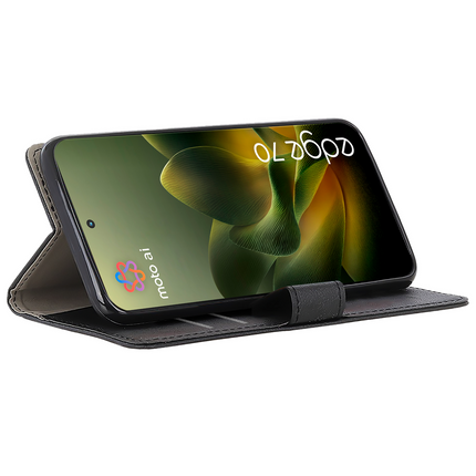 Classic Wallet Case - Motorola Edge 70 - PU leather Book Case - Black