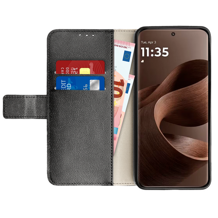 Classic Wallet Case - Motorola Edge 70 Pro - PU leather Book Case - Black