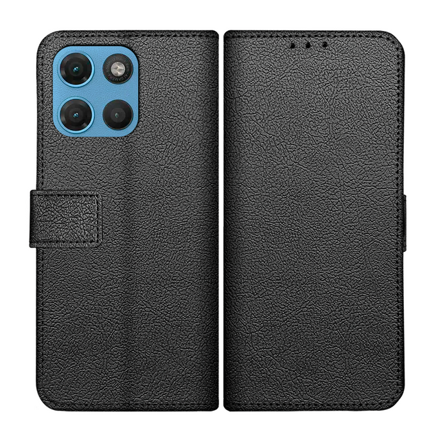 Classic Wallet Case - Motorola Moto G17 / G17 Power - PU leather Book Case - Black