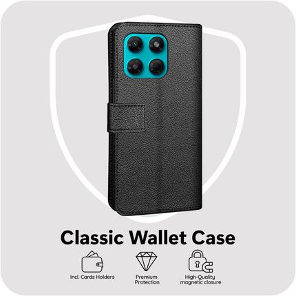 Classic Wallet Case - Motorola Moto G37 / G47 - PU leather Book Case - Black