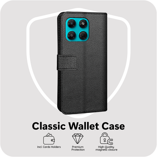 Classic Wallet Case - Motorola Moto G37 / G47 - PU leather Book Case - Black