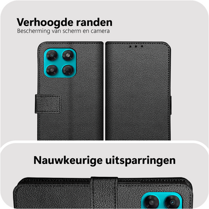 Classic Wallet Case - Motorola Moto G37 / G47 - PU leather Book Case - Black