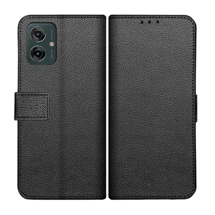 Classic Wallet Case - Motorola Moto G55 - PU leather Book Case - Black