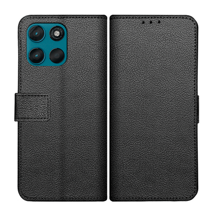 Classic Wallet Case - Motorola Moto G57 / G57 Power / G67 Power - PU leather Book Case - Black