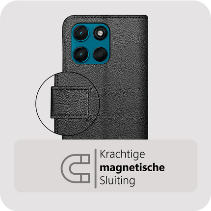 Classic Wallet Case - Motorola Moto G57 / G57 Power / G67 Power - PU leather Book Case - Black