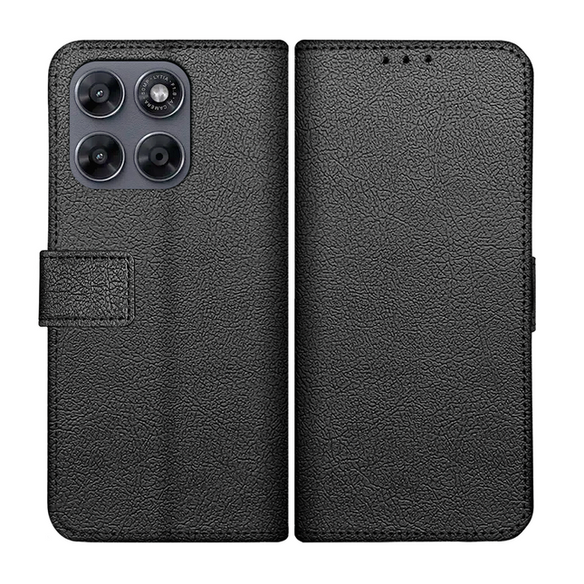 Classic Wallet Case - Motorola Moto G67 / G77 / G87 - PU leather Book Case - Black