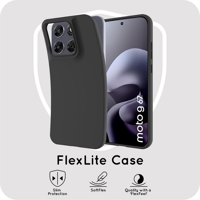 FlexLite Case - Motorola Moto G67 / G77 / G87 - Soft TPU Back Cover - Black