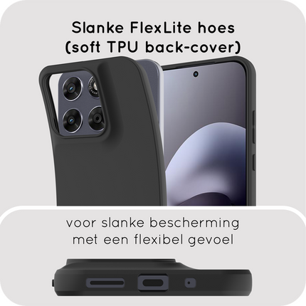 FlexLite Case - Motorola Moto G67 / G77 / G87 - Soft TPU Back Cover - Black