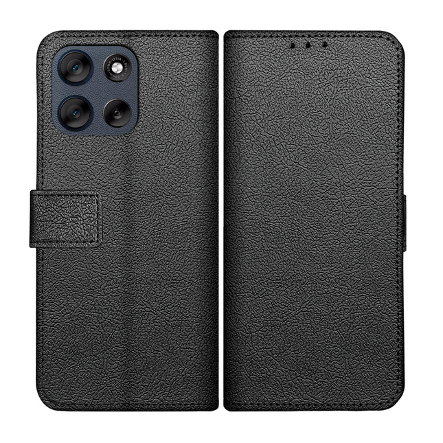 Classic Wallet Case - Motorola Moto G86 - PU leather Book Case - Black