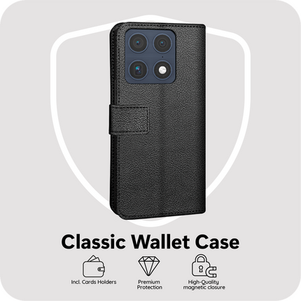 Classic Wallet Case - Motorola Signature - PU leather Book Case - Black