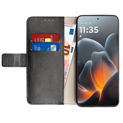 Classic Wallet Case - Motorola Signature - PU leather Book Case - Black