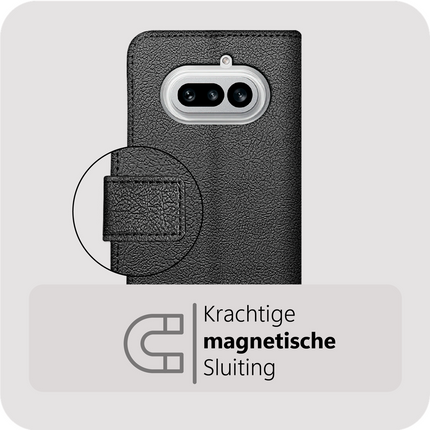 Classic Wallet Case - Nothing Phone (4a) - PU leather Book Case - Black