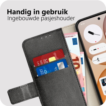 Classic Wallet Case - Nothing Phone (4a) - PU leather Book Case - Black