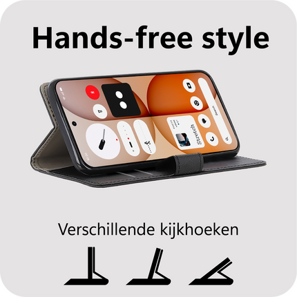 Classic Wallet Case - Nothing Phone (4a) - PU leather Book Case - Black
