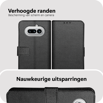 Classic Wallet Case - Nothing Phone (4a) - PU leather Book Case - Black