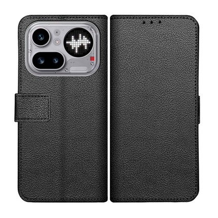 Classic Wallet Case - Nothing Phone (4a) Pro - PU leather Book Case - Black