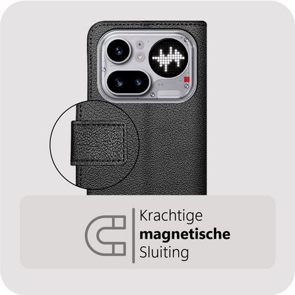 Classic Wallet Case - Nothing Phone (4a) Pro - PU leather Book Case - Black