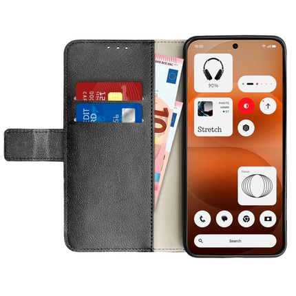Classic Wallet Case - Nothing Phone (4a) Pro - PU leather Book Case - Black