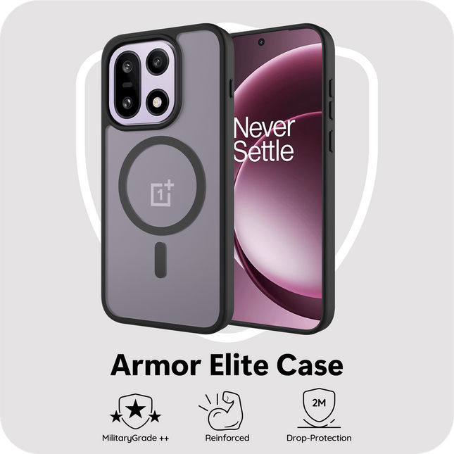 ArmorElite Case - OnePlus 15 - Military Grade Back Cover - (compatible with MagSafe) - Black