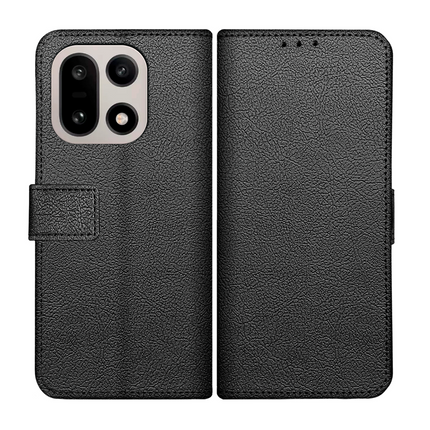 Classic Wallet Case - OnePlus 15 - PU leather Book Case - Black