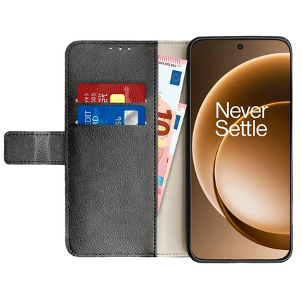Classic Wallet Case - OnePlus 15 - PU leather Book Case - Black