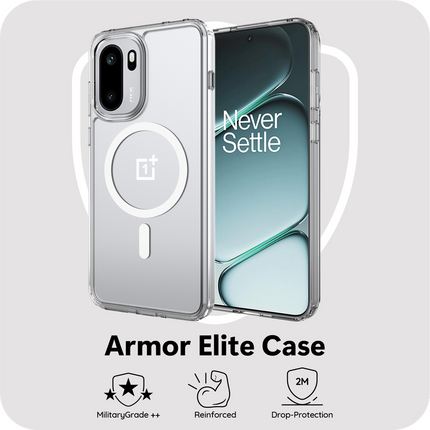 ArmorElite Case - OnePlus 15R - Military Grade Back Cover - (compatible with MagSafe) - Clear