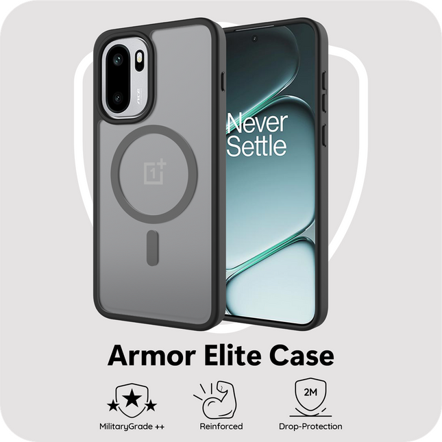 ArmorElite Case - OnePlus 15R - Military Grade Back Cover - (compatible with MagSafe) - Black