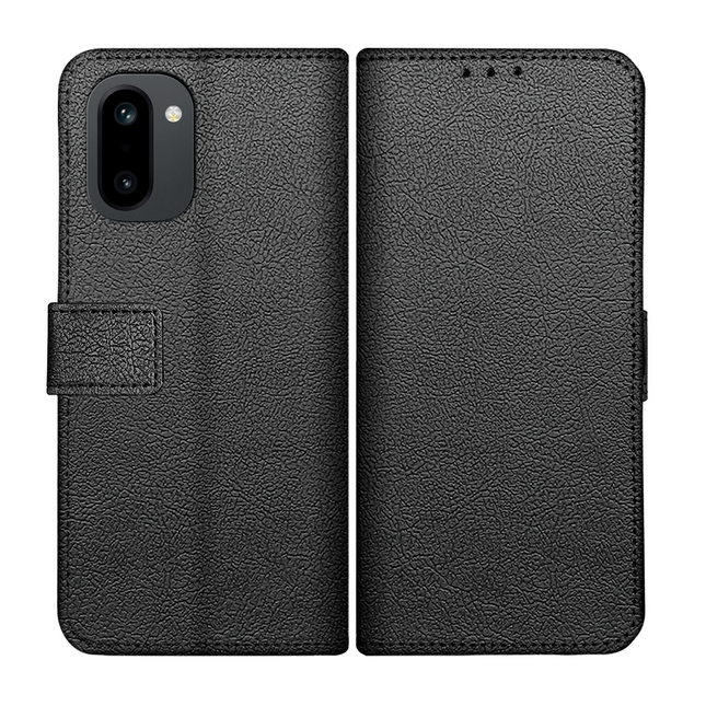 Classic Wallet Case - OnePlus 15R - PU leather Book Case - Black