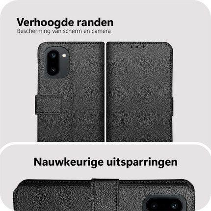 Classic Wallet Case - OnePlus 15R - PU leather Book Case - Black