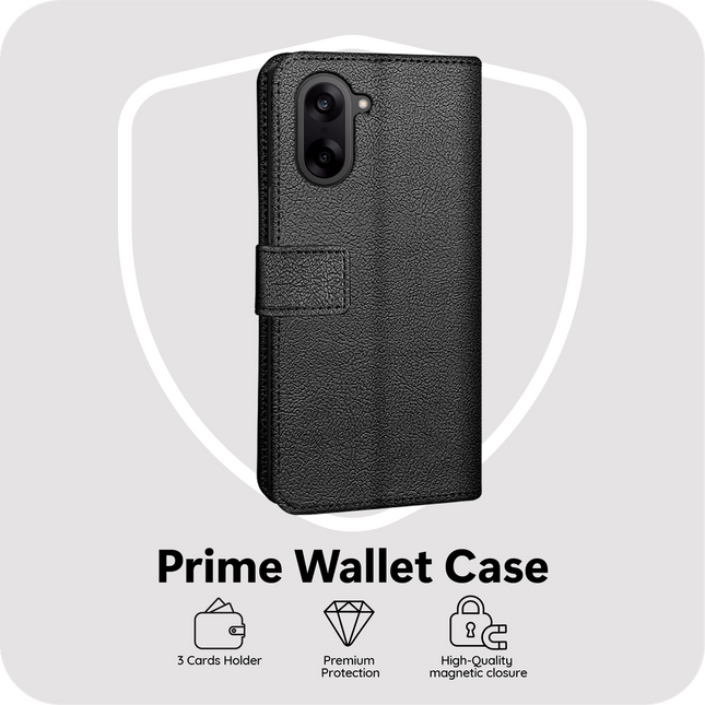 Classic Wallet Case - OnePlus Nord CE5 - PU leather Book Case - Black