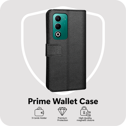 Classic Wallet Case - Oppo A5 (5G) - PU leather Book Case - Black