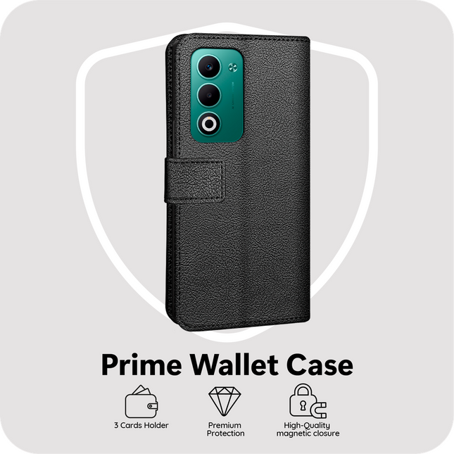 Classic Wallet Case - Oppo A5 (5G) - PU leather Book Case - Black