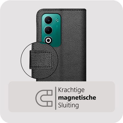 Classic Wallet Case - Oppo A5 (5G) - PU leather Book Case - Black