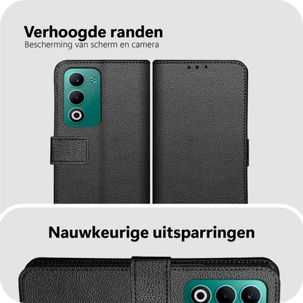 Classic Wallet Case - Oppo A5 (5G) - PU leather Book Case - Black