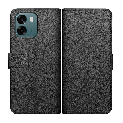 Classic Wallet Case - Oppo A6 (4G/5G) / A6s (4G/5G) - PU leather Book Case - Black