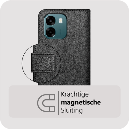Classic Wallet Case - Oppo A6 (4G/5G) / A6s (4G/5G) - PU leather Book Case - Black