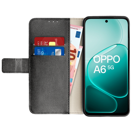 Classic Wallet Case - Oppo A6 (4G/5G) / A6s (4G/5G) - PU leather Book Case - Black