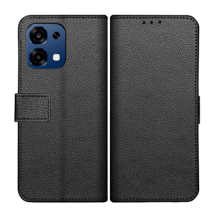 Classic Wallet Case - Oppo A6 Pro - PU leather Book Case - Black