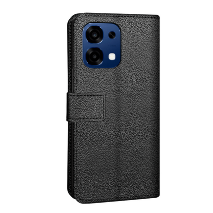 Classic Wallet Case - Oppo A6 Pro - PU leather Book Case - Black