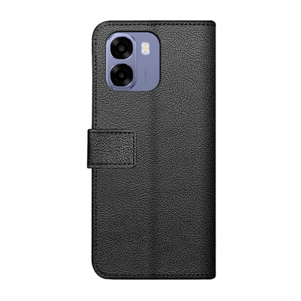 Classic Wallet Case - Oppo A6x (4G/5G) - PU leather Book Case - Black