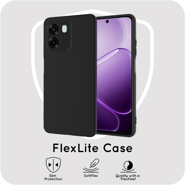 FlexLite Case - Oppo A6x (4G/5G) - Soft TPU Back Cover - Black