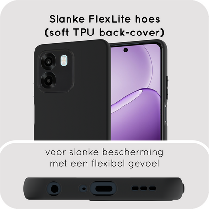 FlexLite Case - Oppo A6x (4G/5G) - Soft TPU Back Cover - Black
