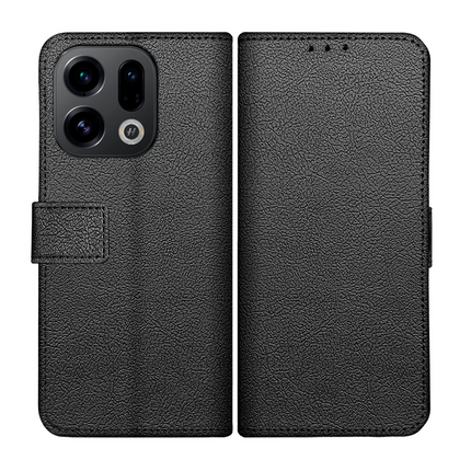 Classic Wallet Case - Oppo Find X9 / X9s - PU leather Book Case - Black